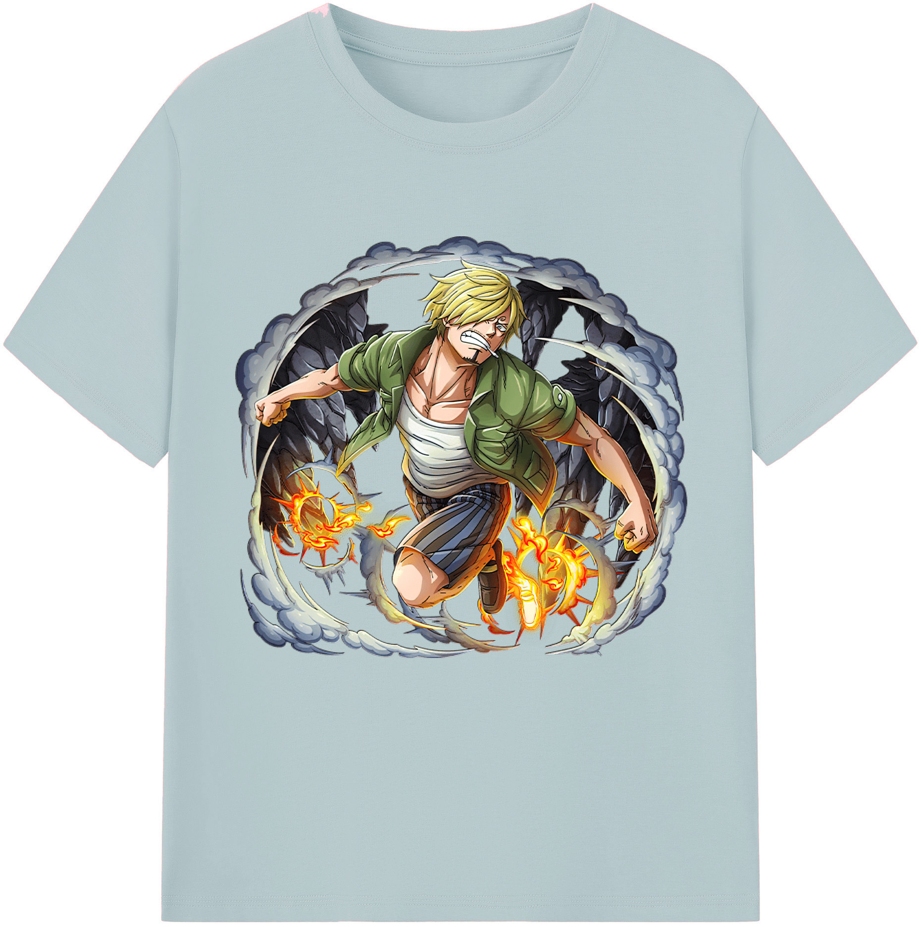 ワンピース サンジ ONE PIECE Sanji 綿100％半袖Tシャツ（フロントプリント）